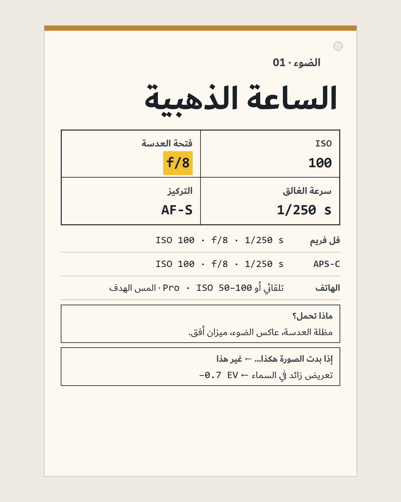 الضوء، الساعة الذهبية
